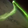 Green aurora australis seen from the International Space Station