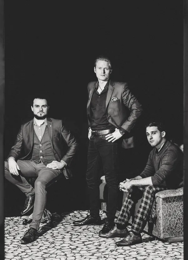 Exit Empire in 2019: Premek Ruzicka, Rafael Eimut and Timmy Ruzicka, black and white