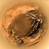 Fish-eye view of Titan's surface taken by the Huygens probe during its descent
